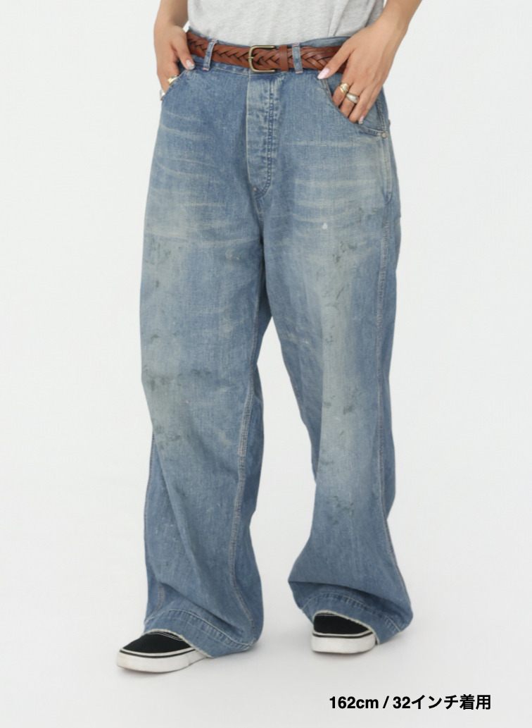 ペインターパンツ / UNISEX 8OZ W WIDTH DENIM PAINTER PANTS (SHORT) 詳細画像 Indigo 19
