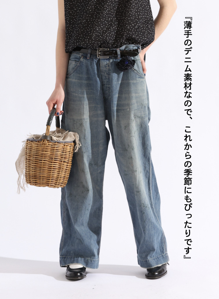 ペインターパンツ / UNISEX 8OZ W WIDTH DENIM PAINTER PANTS (SHORT) 詳細画像 Indigo 4