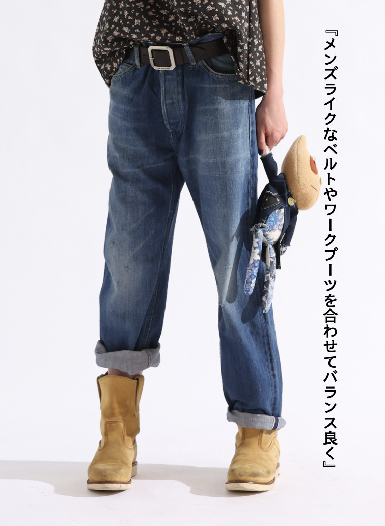 ナローストレートカット / WOMEN'S 13.5OZ SELVEDGE DENIM NARROW STRAIGHT CUT  詳細画像 Indigo 3