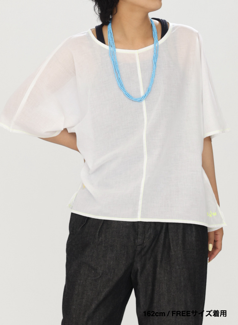 ステッチブラウス / Misaki Contrast Stitch Top 詳細画像 Yellow 14