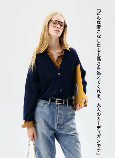 シアーニットカーディガン 詳細画像 Navy 1
