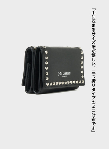 スタッズ ウォレット / FOLD WALLET WITH STUDS 詳細画像 Black 2