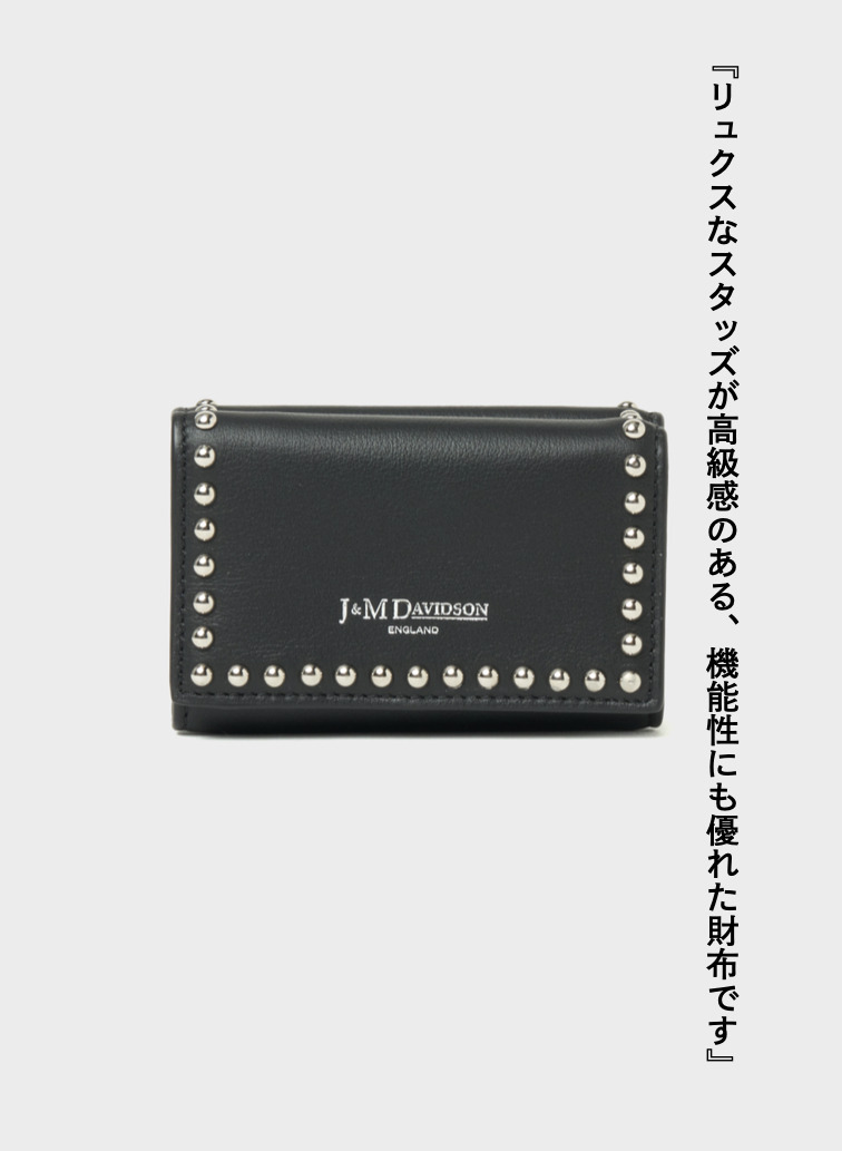 スタッズ ウォレット / FOLD WALLET WITH STUDS 詳細画像 Black 1