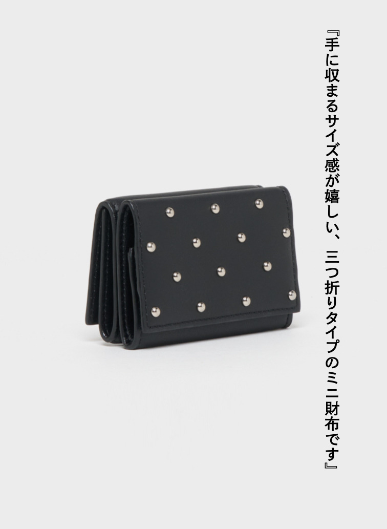 スタッズ ウォレット / FOLD WALLET STUDDED 詳細画像 Black 3
