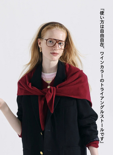 【別注】トライアングルストール / TRIANGL STOLE 詳細画像 Wine Red 1