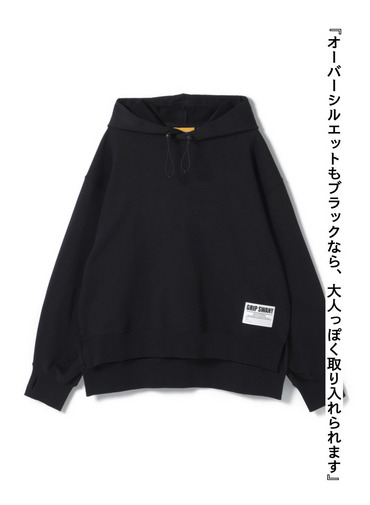 タックスリーブフーディー / TUCKED SLEEVE SLIT HOODIE 詳細画像 Black 1