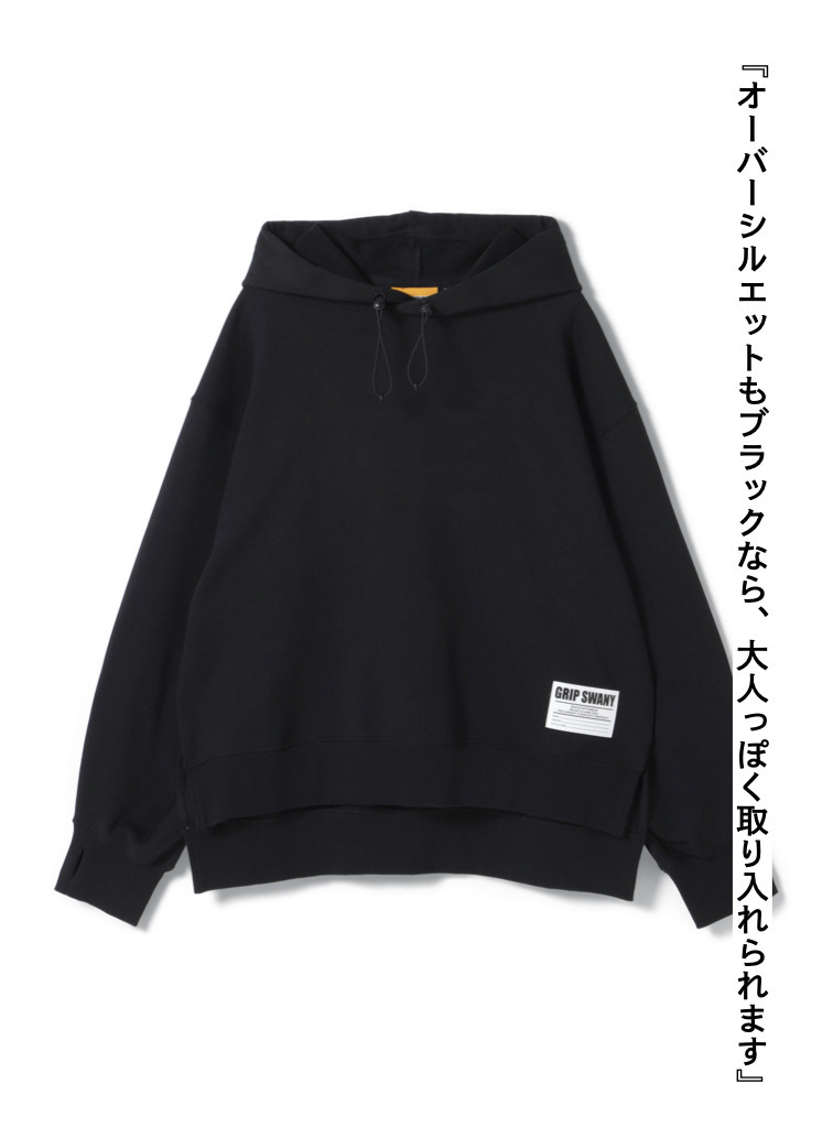 タックスリーブフーディー / TUCKED SLEEVE SLIT HOODIE 詳細画像 Black 1