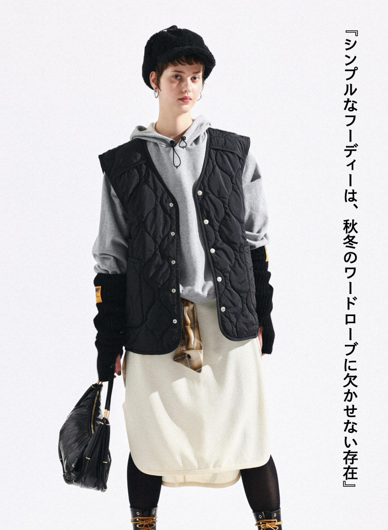 タックスリーブフーディー / TUCKED SLEEVE SLIT HOODIE 詳細画像 Gray 9