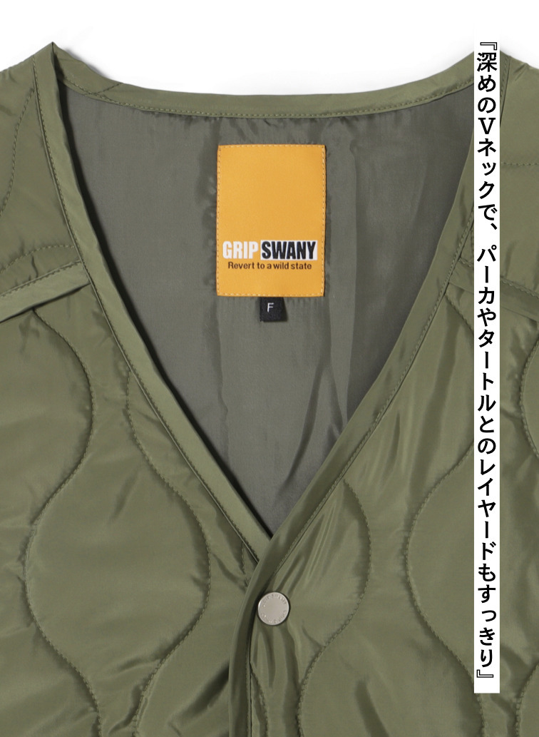 キルティングベスト / QUILTING VEST 詳細画像 Olive 6