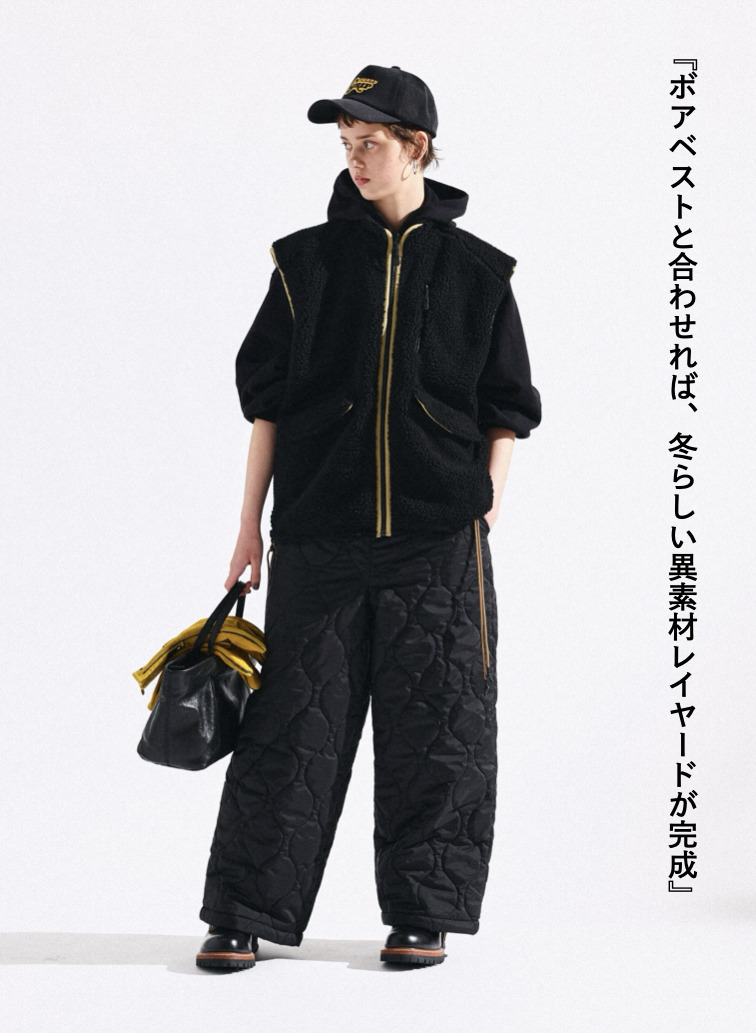 キルティングパンツ / QUILTING PANTS 詳細画像 Black 2