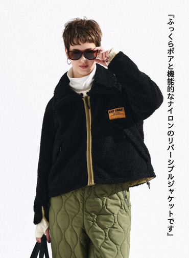 リバーシブルフリースジャケット / REVERSIBLE FLEECE JACKET 詳細画像 Black 1