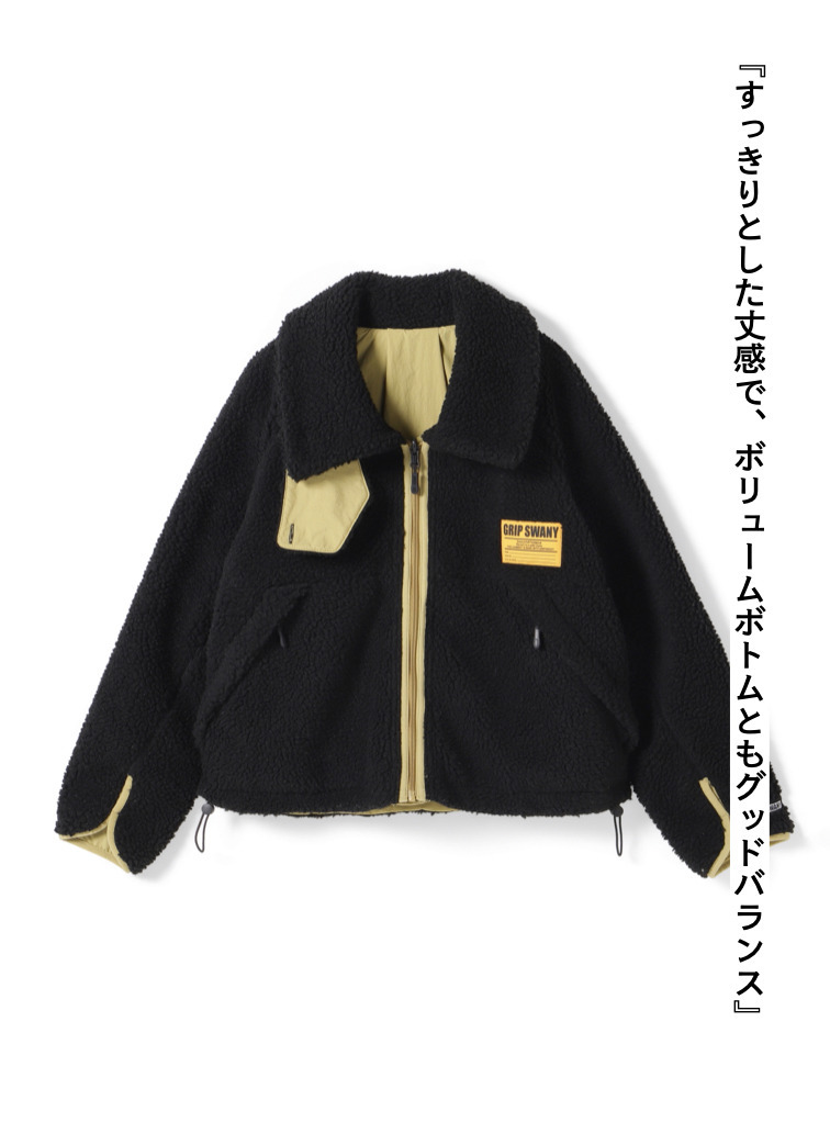 リバーシブルフリースジャケット / REVERSIBLE FLEECE JACKET 詳細画像 Black 5