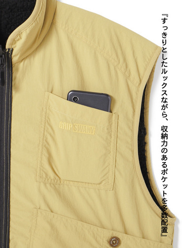 リバーシブルフリースベスト / REVERSIBLE FLEECE VEST 詳細画像 Black 14