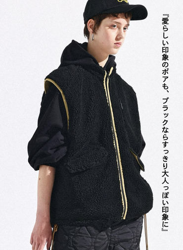 リバーシブルフリースベスト / REVERSIBLE FLEECE VEST 詳細画像 Black 3