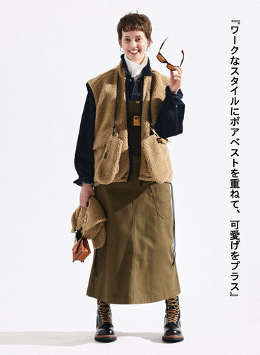 リバーシブルフリースベスト / REVERSIBLE FLEECE VEST 詳細画像 Beige 2
