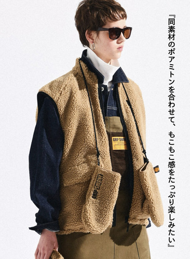 リバーシブルフリースベスト / REVERSIBLE FLEECE VEST 詳細画像 Beige 3