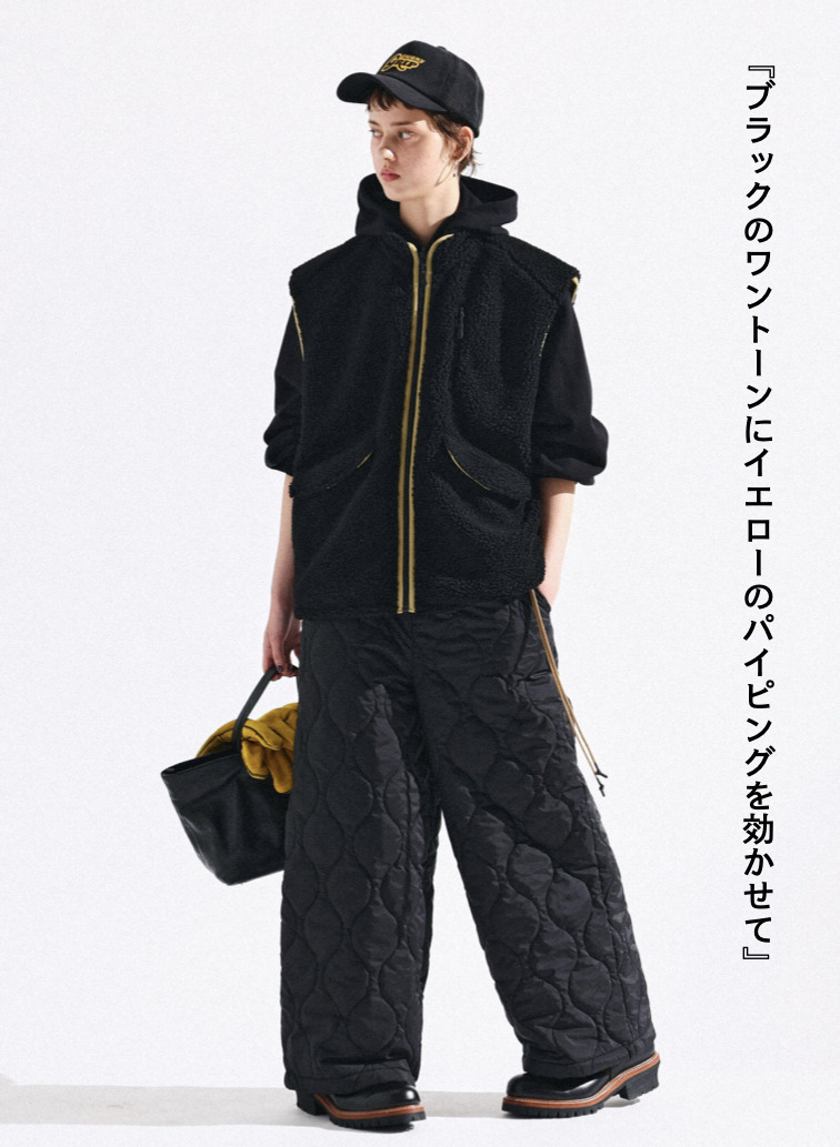 リバーシブルフリースベスト / REVERSIBLE FLEECE VEST 詳細画像 Black 2