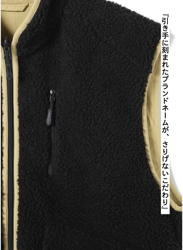 リバーシブルフリースベスト / REVERSIBLE FLEECE VEST 詳細画像 Black 7