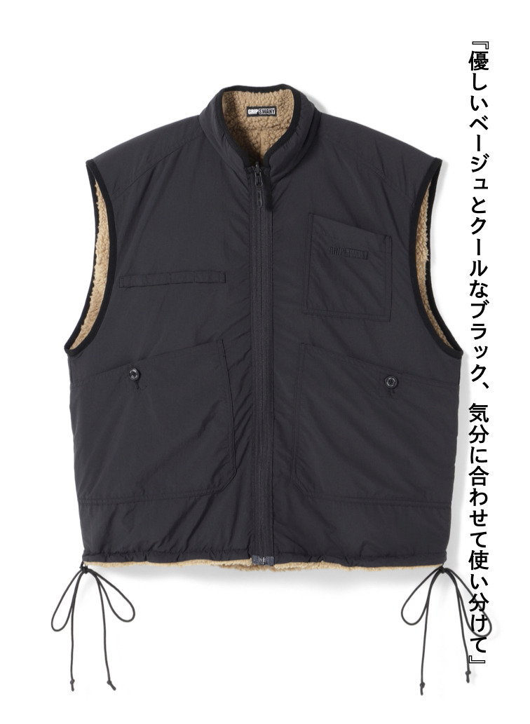 リバーシブルフリースベスト / REVERSIBLE FLEECE VEST 詳細画像 Beige 5
