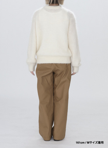 アルパカ&times;ナイロン クルーネックニット 詳細画像 Off White 11