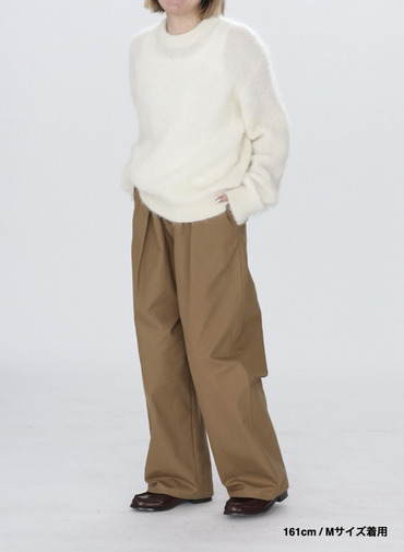 アルパカ&times;ナイロン クルーネックニット 詳細画像 Off White 13