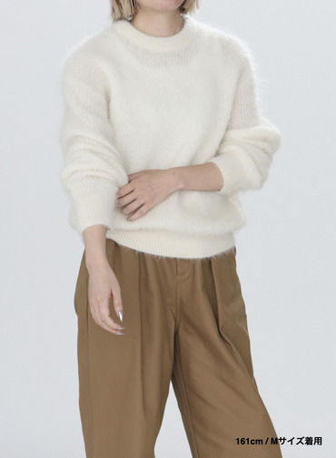 アルパカ&times;ナイロン クルーネックニット 詳細画像 Off White 14