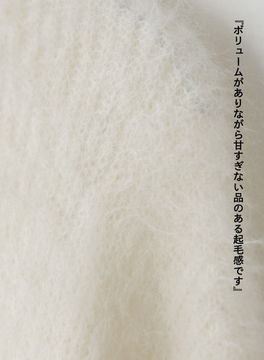 アルパカ&times;ナイロン クルーネックニット 詳細画像 Off White 8