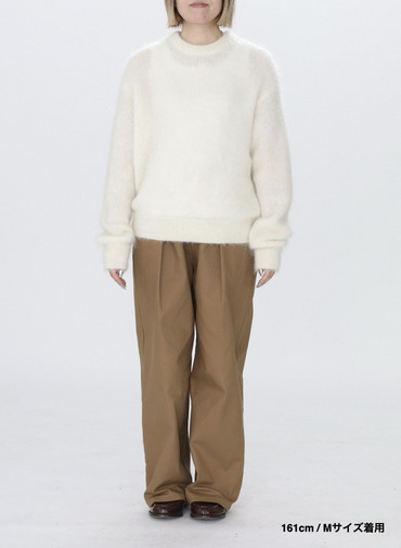 アルパカ&times;ナイロン クルーネックニット 詳細画像 Off White 9