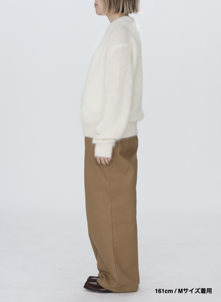 アルパカ&times;ナイロン クルーネックニット 詳細画像 Off White 10