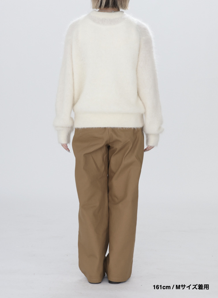 アルパカ&times;ナイロン クルーネックニット 詳細画像 Off White 11