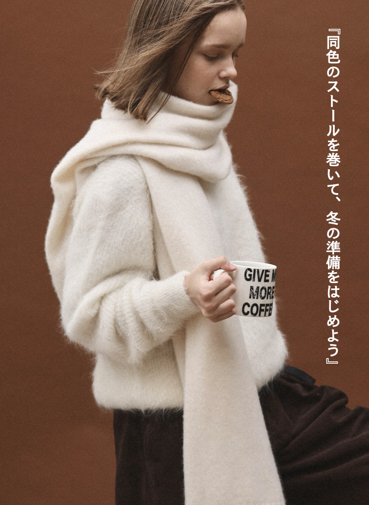 アルパカ&times;ナイロン クルーネックニット 詳細画像 Off White 4