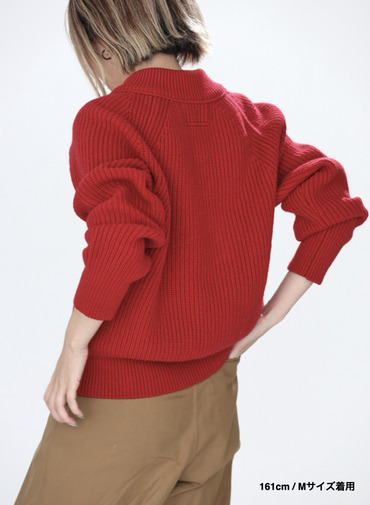 ラムズウールVネックプルオーバー 詳細画像 Red 15