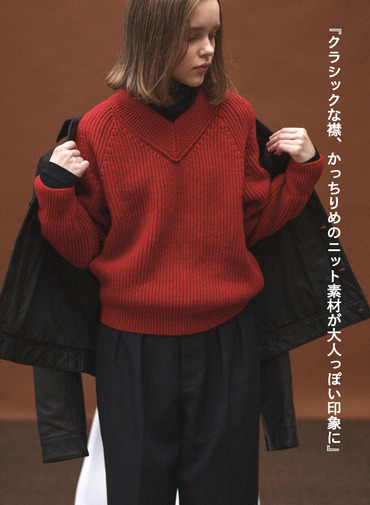 ラムズウールVネックプルオーバー 詳細画像 Red 2
