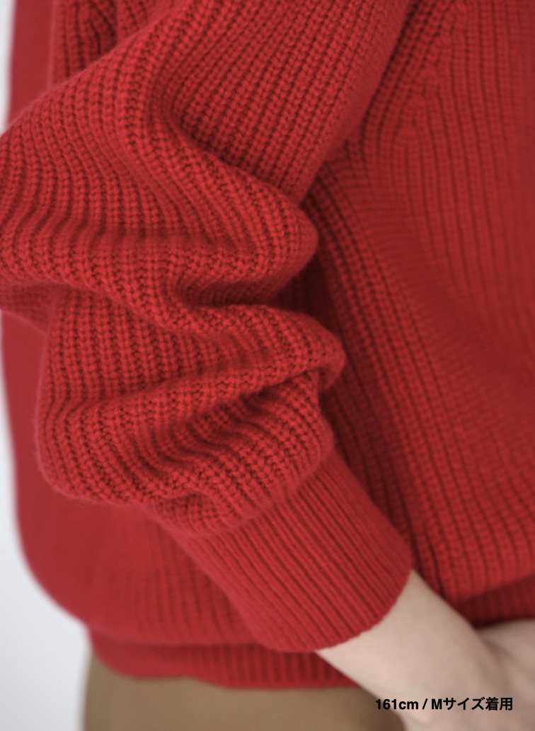 ラムズウールVネックプルオーバー 詳細画像 Red 17