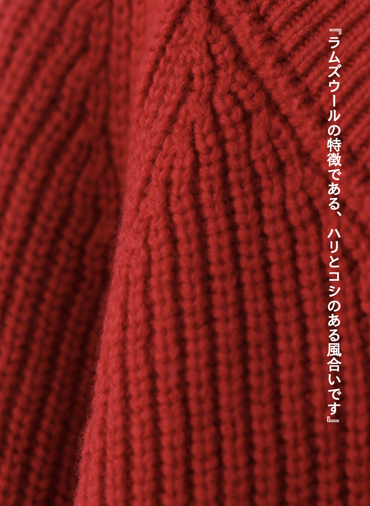 ラムズウールVネックプルオーバー 詳細画像 Red 8