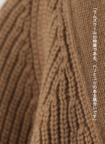 ラムズウールVネックカーディガン 詳細画像 Camel 8