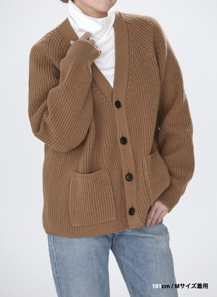 ラムズウールVネックカーディガン 詳細画像 Camel 14