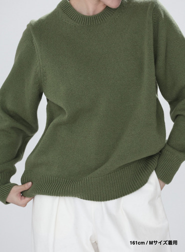 ラムズウールクルーネックニット 詳細画像 Green 17