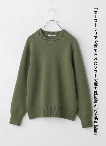 ラムズウールクルーネックニット 詳細画像 Green 6