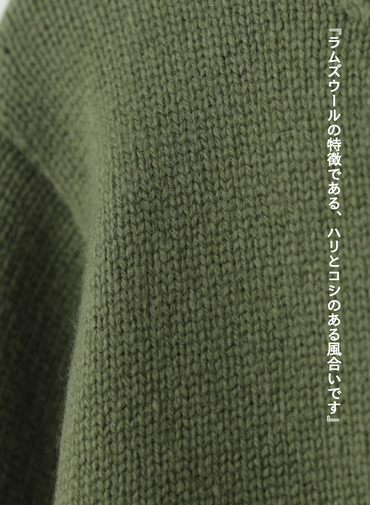 ラムズウールクルーネックニット 詳細画像 Green 9