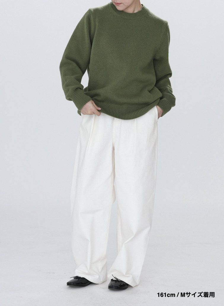 ラムズウールクルーネックニット 詳細画像 Green 14