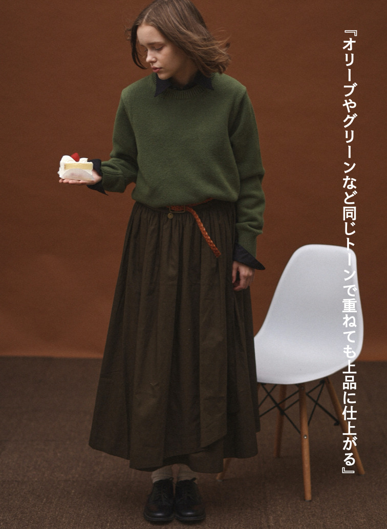 ラムズウールクルーネックニット 詳細画像 Green 5
