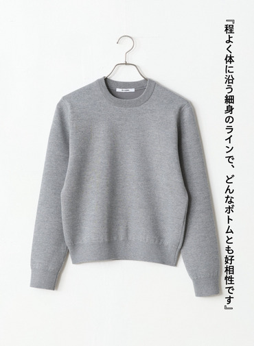 ダブルフェイススリム型クルーネック 詳細画像 Gray 5