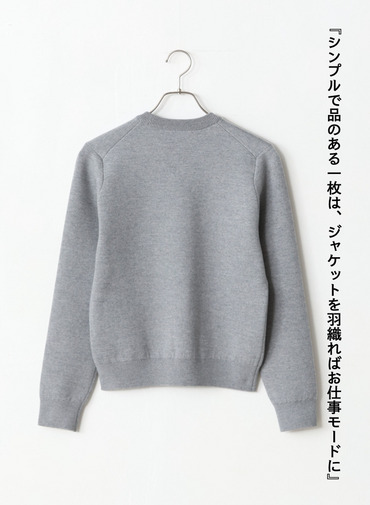 ダブルフェイススリム型クルーネック 詳細画像 Gray 6