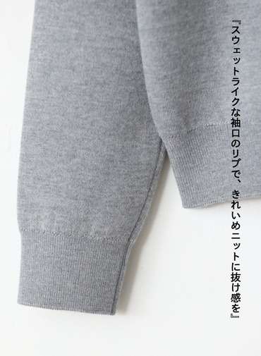 ダブルフェイススリム型クルーネック 詳細画像 Gray 9