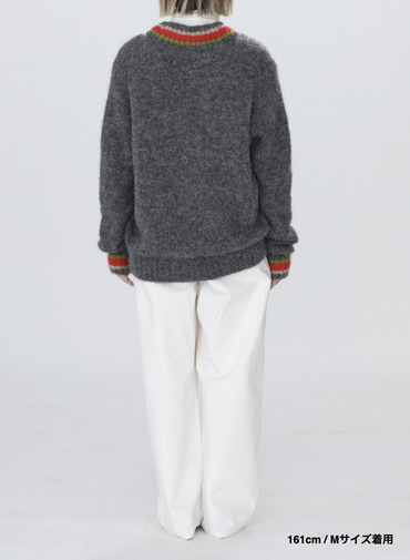 【ESSENTIALS】チルデンVネックカーディガン 詳細画像 Gray 3