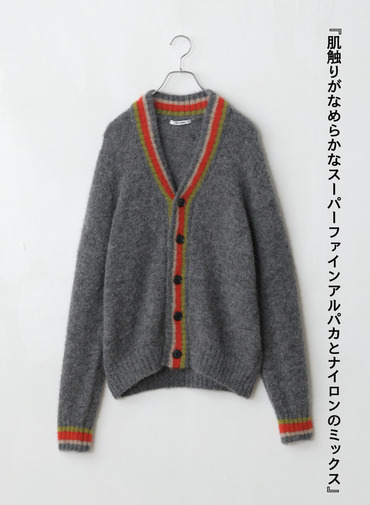 【ESSENTIALS】チルデンVネックカーディガン 詳細画像 Gray 7