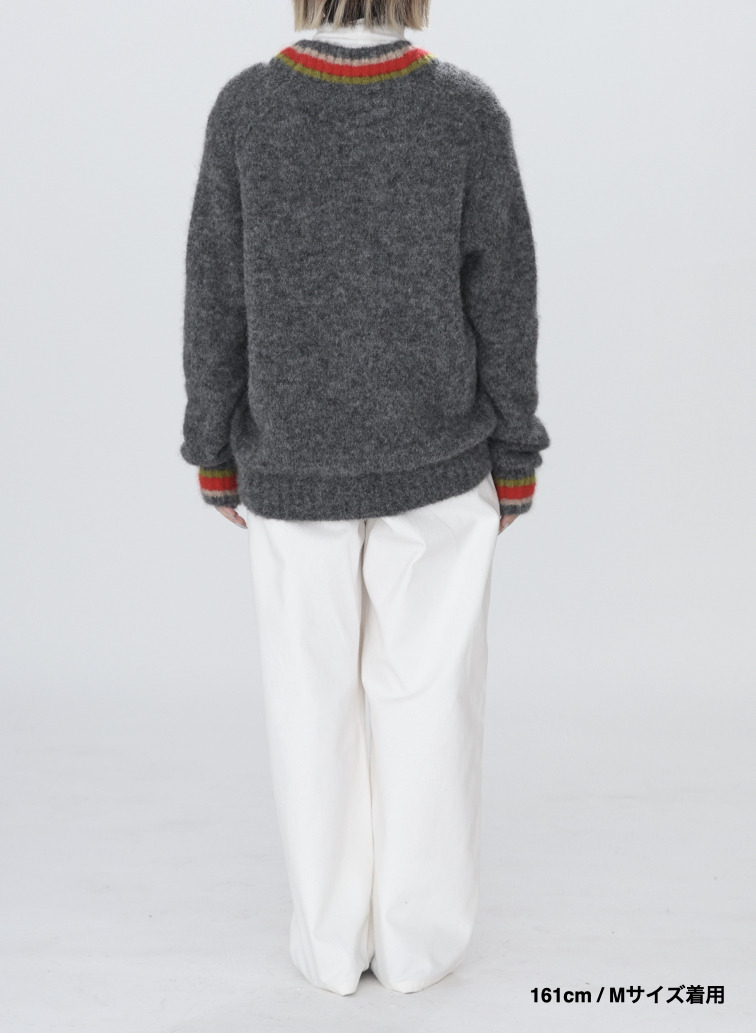 【ESSENTIALS】チルデンVネックカーディガン 詳細画像 Gray 3
