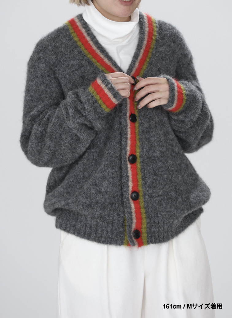 【ESSENTIALS】チルデンVネックカーディガン 詳細画像 Gray 7