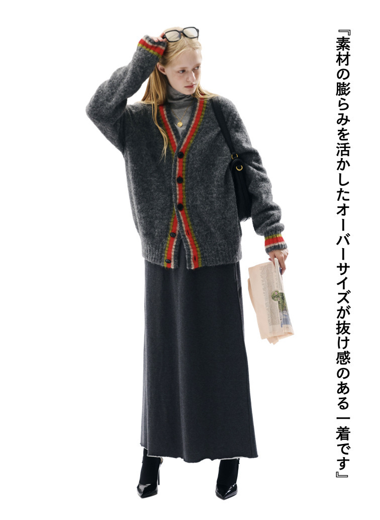 【ESSENTIALS】チルデンVネックカーディガン 詳細画像 Gray 2